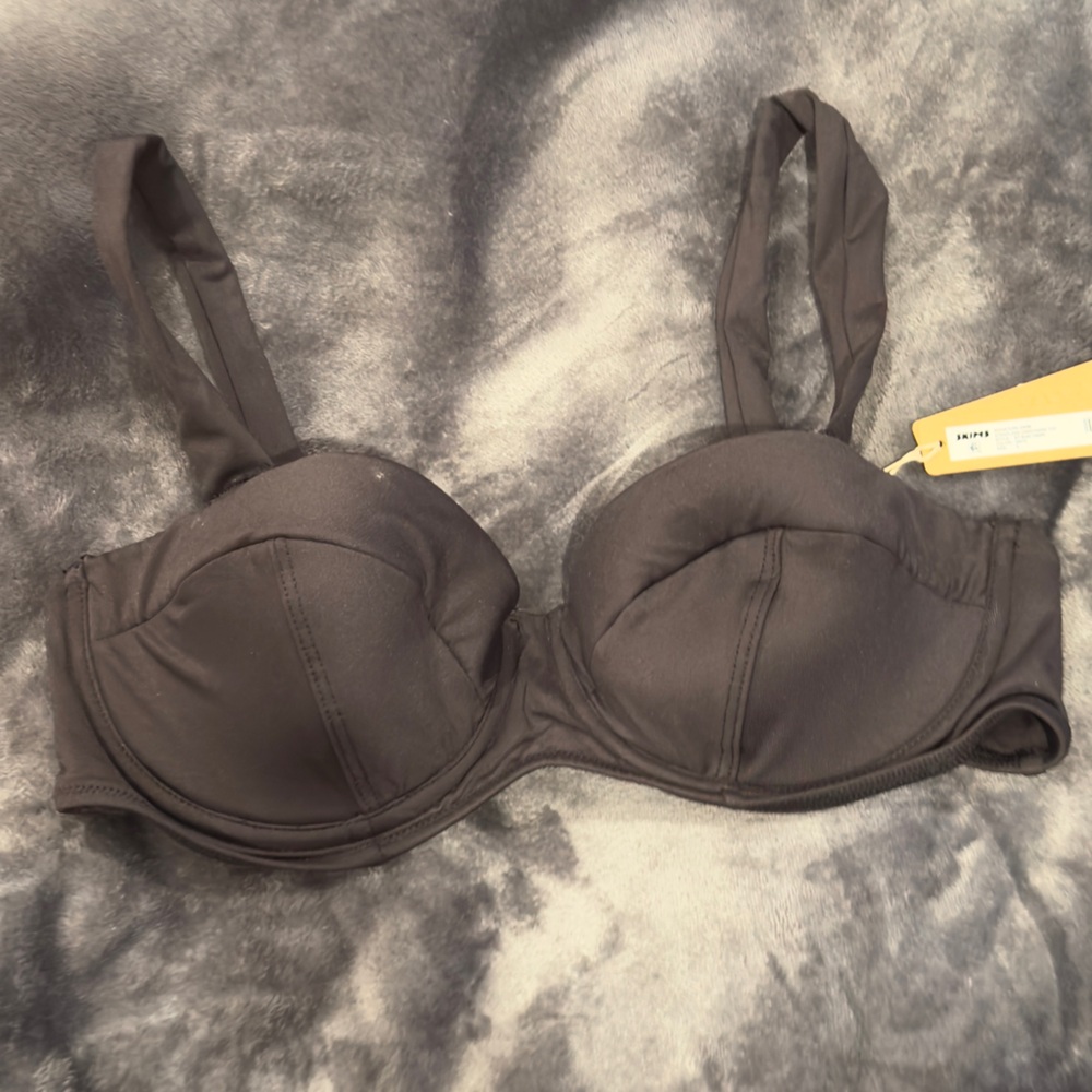 SKIMS Black Strapless Bikini Set